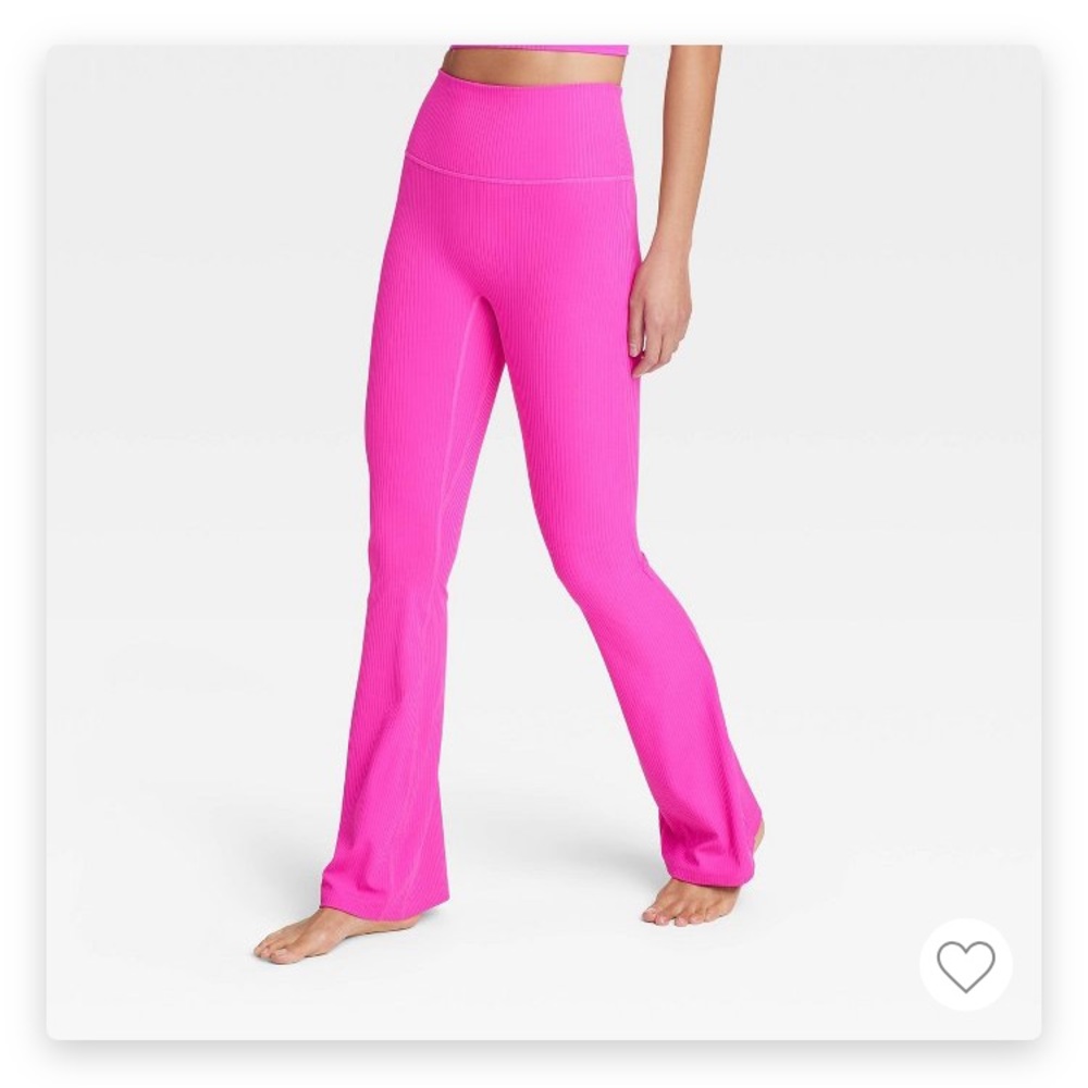 Women’s Rib Flare Leggings - All in Motion - Vibrant Pink